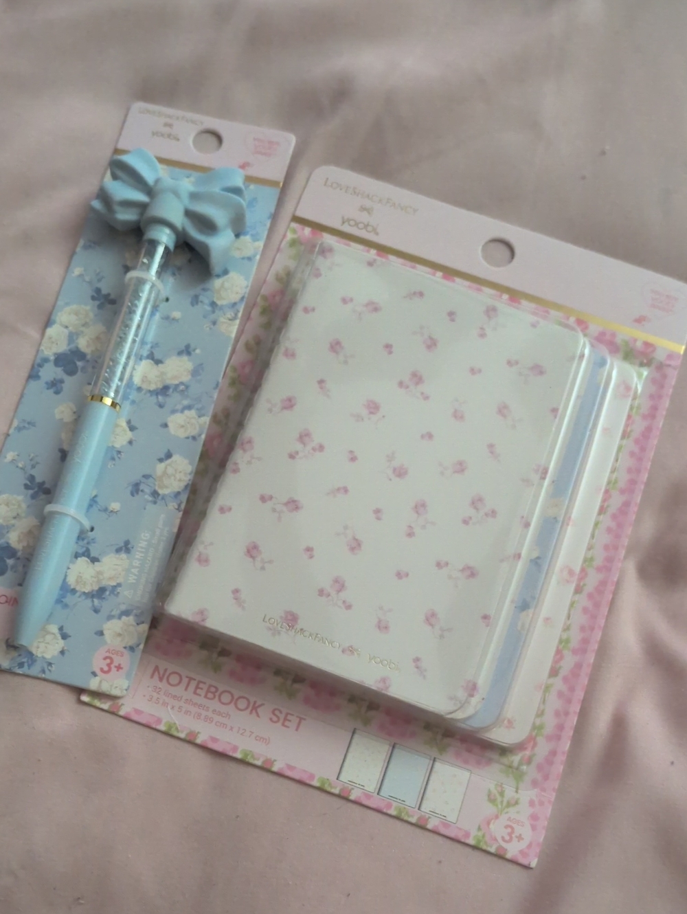 Loveshackfancy NWT Notebook Set with Blue Bow Pen